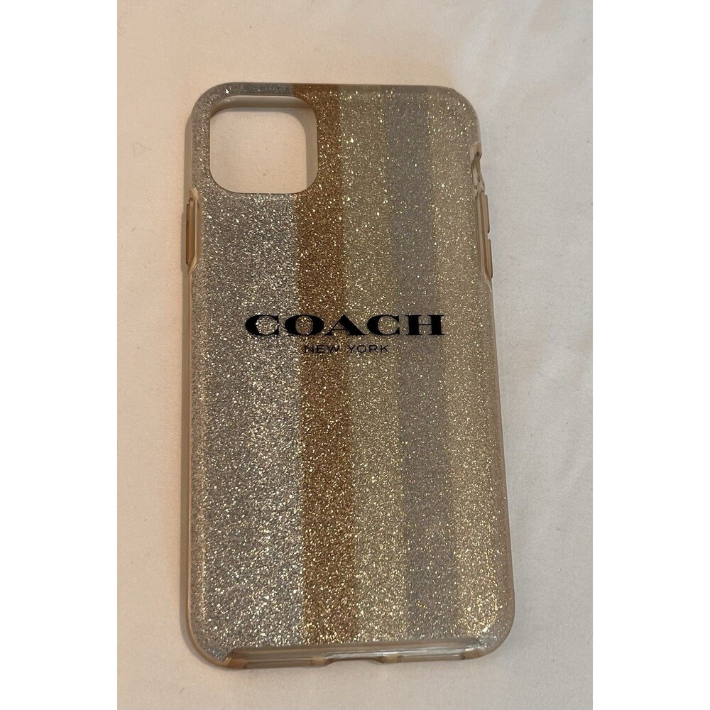 Coach New York iPhone 11 Pro Protective Case Silver Gold Glitter - used